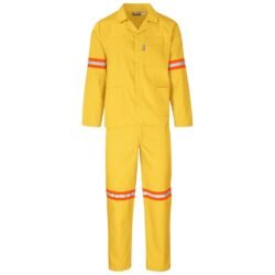 ALT-11013-Y_1024X1024 Trade Polycotton Conti - Suit Reflective Arms, Legs & Back - Orange Tape