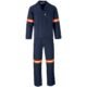 Technician 100% Cotton Conti Suit - Reflective Arms & Legs - Orange Tape - Navy