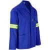 Site Premium Polycotton Jacket - Reflective Arms & Back - Yellow Tape - Royal Blue