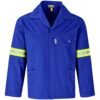 Site Premium Polycotton Jacket - Reflective Arms & Back - Yellow Tape - Royal Blue