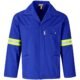 Site Premium Polycotton Jacket - Reflective Arms & Back - Yellow Tape - Royal Blue