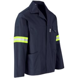 ALT-11141-N-GHSI_1024X1024 Artisan Premium 100% Cotton Jacket - Reflective Arms - Yellow Tape - Navy