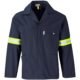 ALT-11141-N_1024X1024 Artisan Premium 100% Cotton Jacket - Reflective Arms - Yellow Tape - Navy