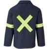 Artisan Premium 100% Cotton Jacket - Reflective Arms & Back - Yellow Tape - Navy