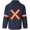 ALT-11144-N-GHBK_1024X1024 Artisan Premium 100% Cotton Jacket - Reflective Arms & Back - Orange Tape - Navy
