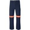 Artisan Premium 100% Cotton Pants - Reflective Legs - Orange Tape - Navy