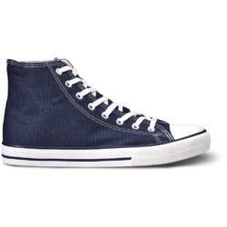 Unisex Retro High Top Canvas Sneaker - Navy