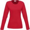 Ladies Long Sleeve Portland T-Shirt - Red