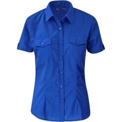 BAS-7757-RB_1024X1024 Ladies Short Sleeve Kensington Shirt - Royal Blue