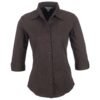 BIZ-3625-BR_1024X1024 Ladies 3/4 Sleeve Manhattan Striped Shirt - Brown Old