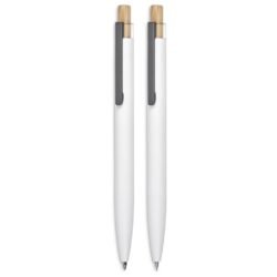 GP-OK-92-B-SW-05-NO-LOGO_1024X1024 Okiyo Mimotu Ball Pen & Pencil Set - Solid White